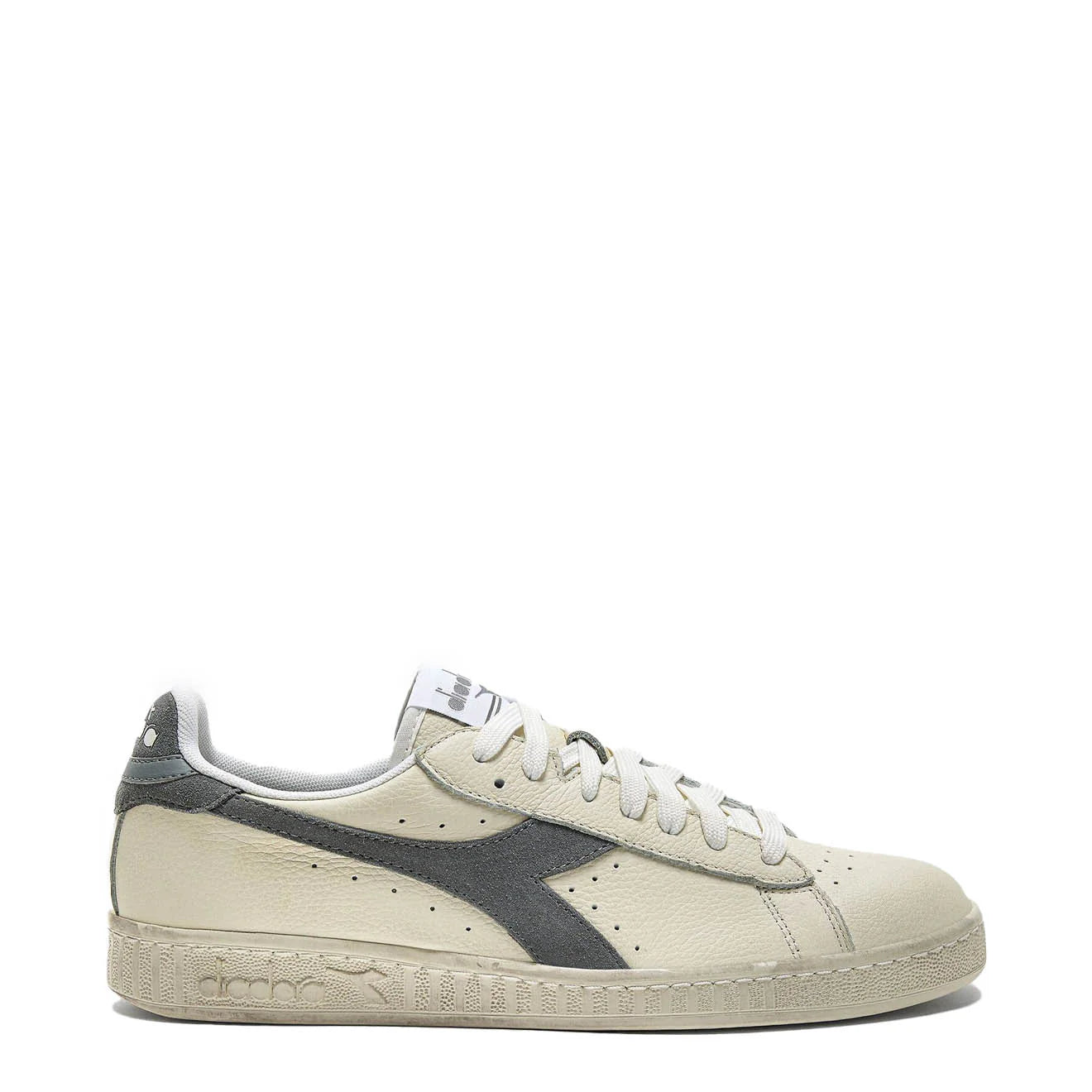 Diadora Womens Game L Low Waxed Suede Pop White / Ultimate Gray