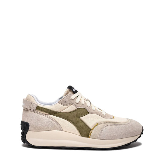 Diadora Womens Race Suede SW Trainer Pristine / Whitecap Gray