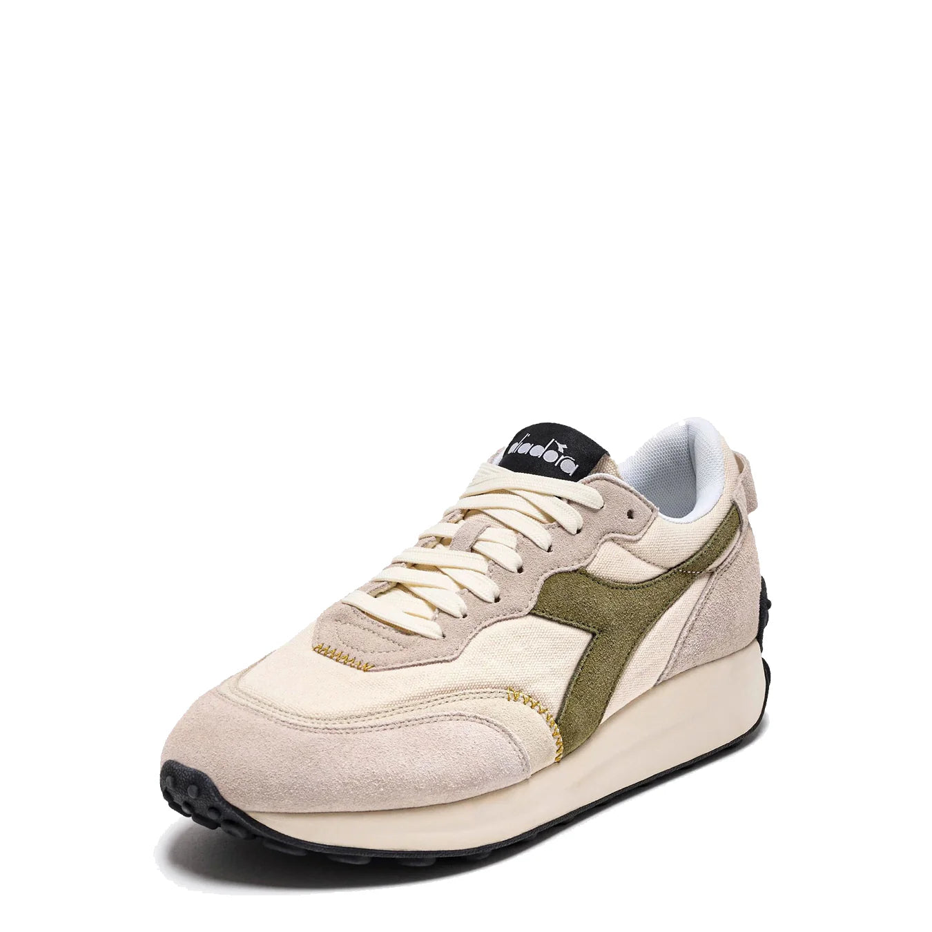 Diadora Womens Race Suede SW Trainer Pristine / Whitecap Gray