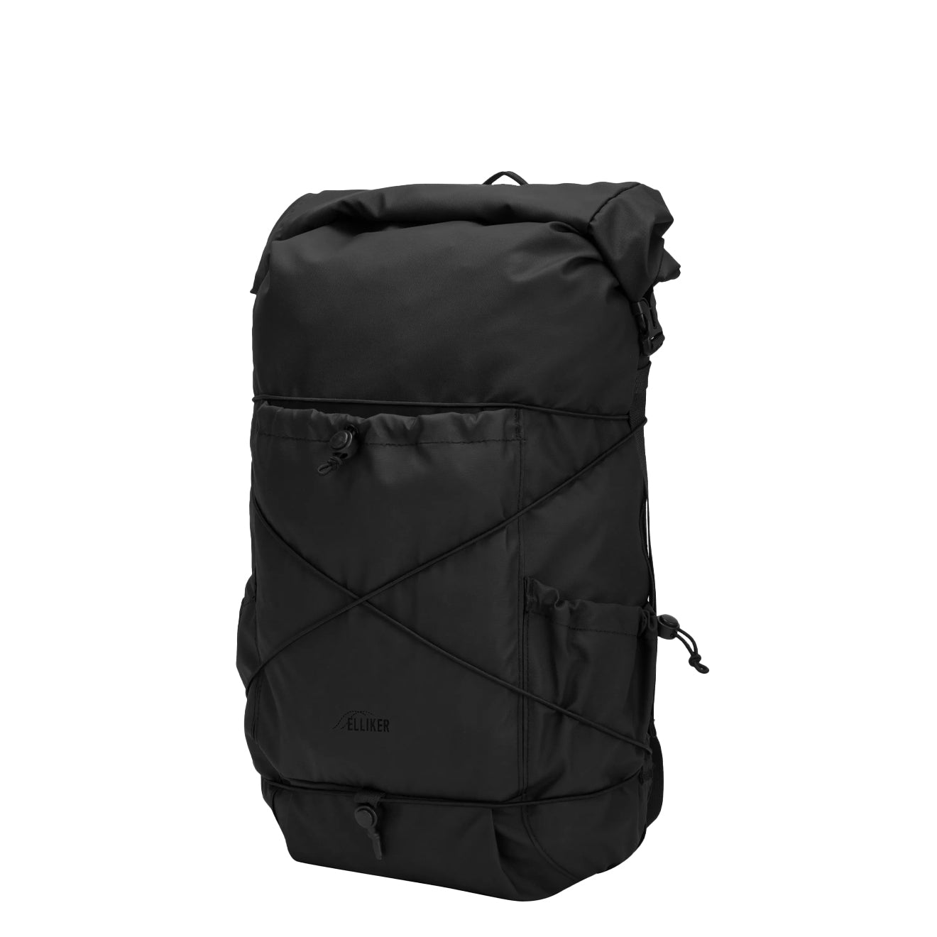 Elliker Buckden Roll Top Backpack Black - pam pam 