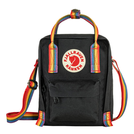 Fjallraven Kanken Rainbow Sling Black-Rainbow Pattern - pam pam