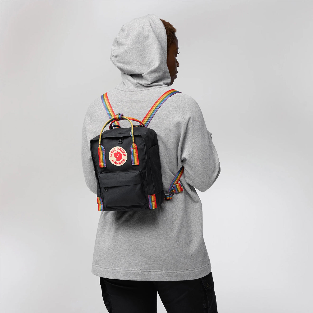 Fjallraven Kanken Rainbow Mini Chalk Rose-Rainbow Pattern - pam pam 
