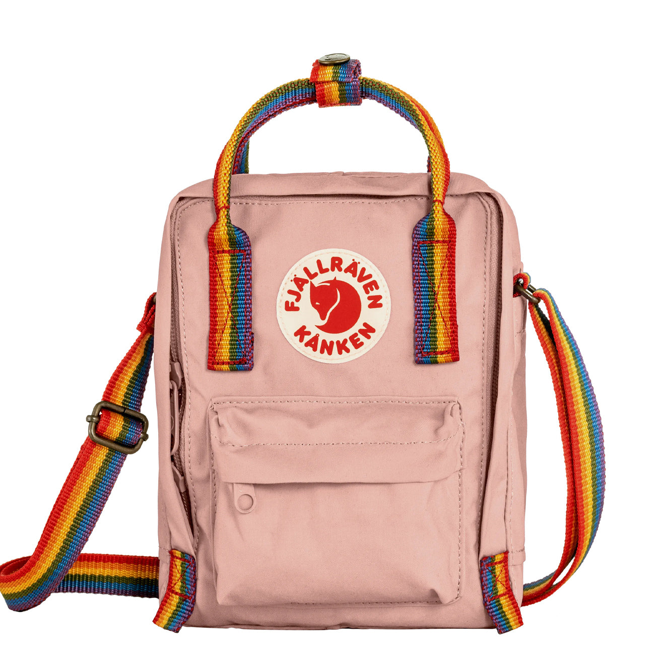 Fjallraven Kanken Rainbow Sling Chalk Rose / Rainbow - pam pam 