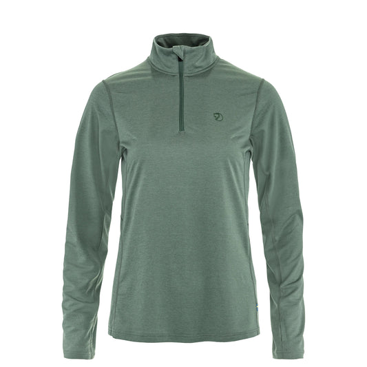 Fjallraven Womens Abisko Day Hike Half Zip Patina Green