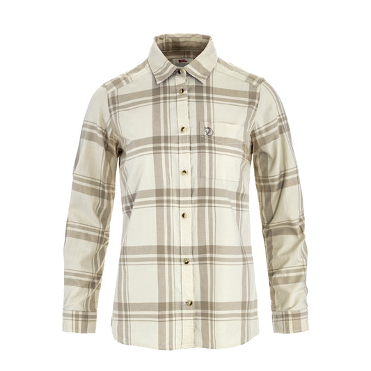 Fjallraven Womens Ovik Lite Flannel Shirt Chalk White / Fossil