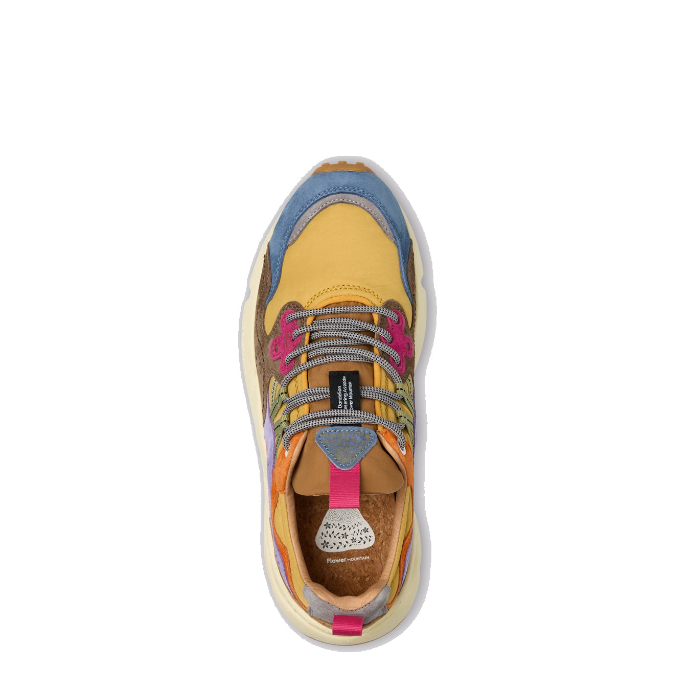 Flower Mountain Womens Yamano 3 Trainer Light Blue / Yellow / Brown