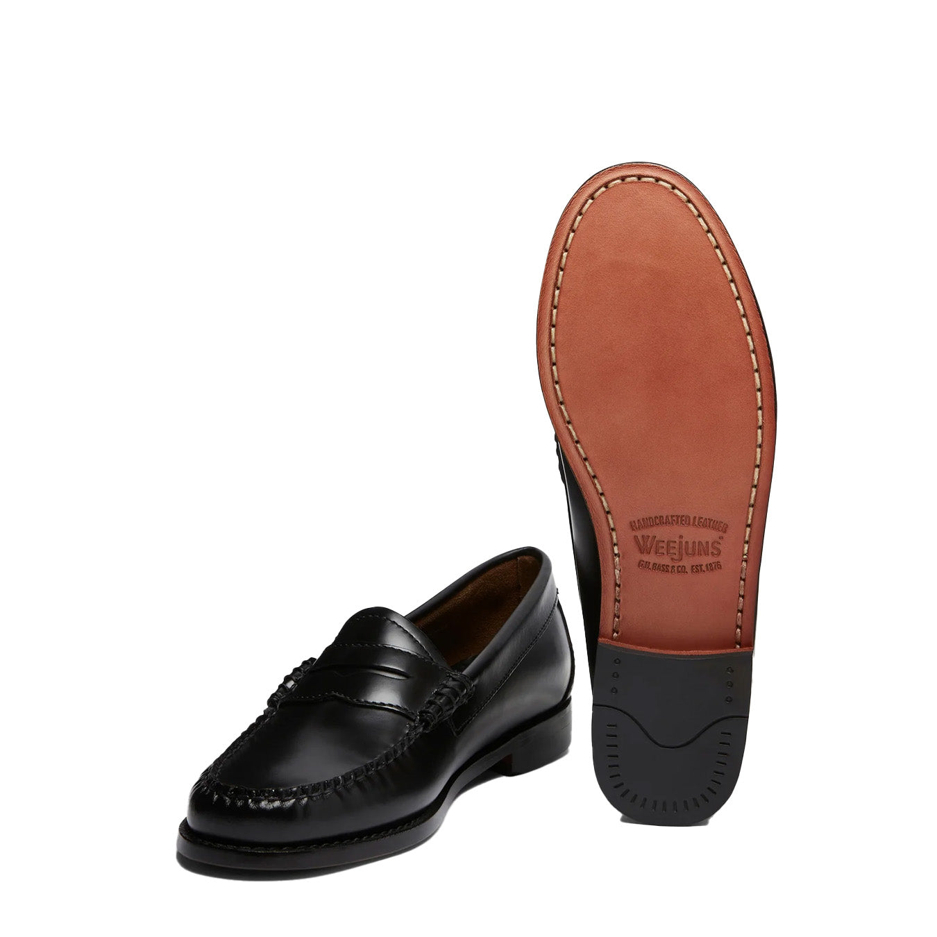 G.H.Bass Womens Bass Weejun Penny Loafer Black Leather - pam pam 