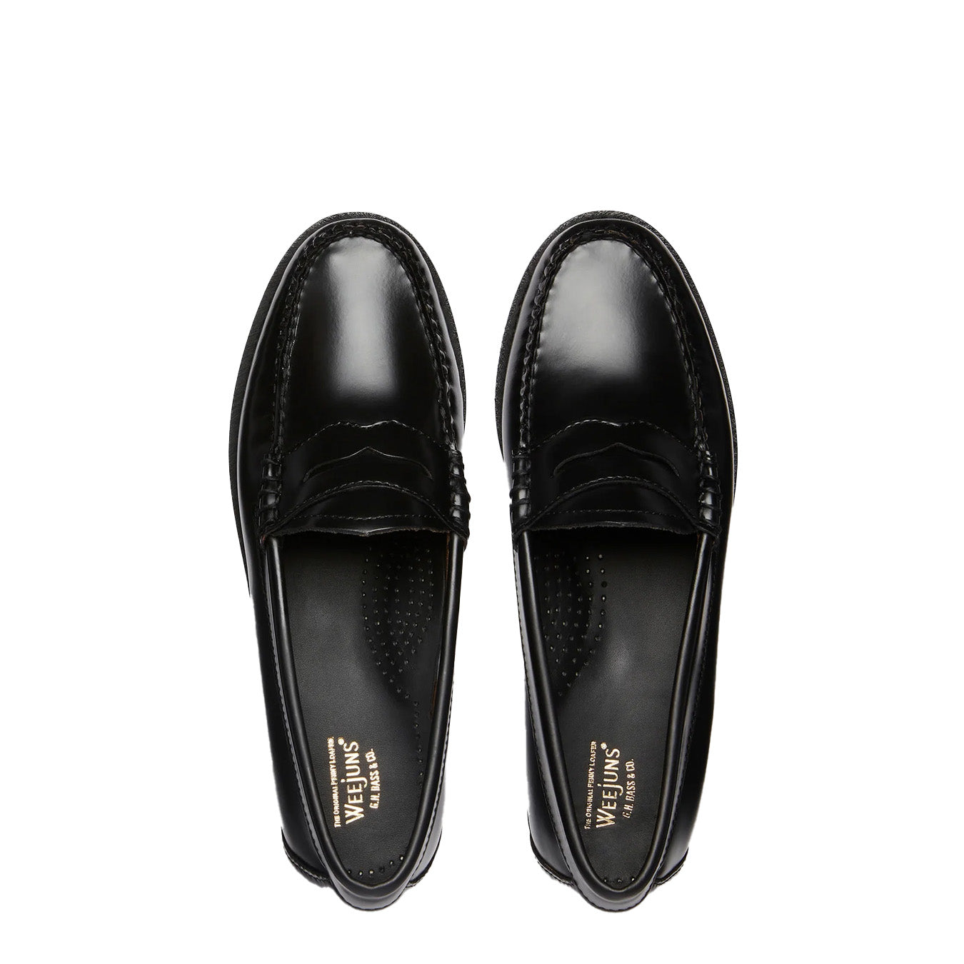 G.H.Bass Womens Bass Weejun Penny Loafer Black Leather - pam pam 