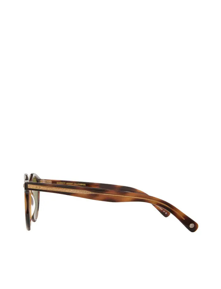 Garrett Leight Clune X 47 Sunglasses Spotted Brown Shell/Pure Green Garrett Leight