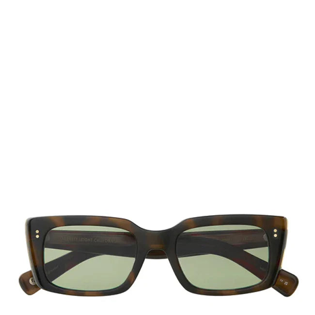 Garrett Leight GL 3030 49 Sunglasses Spotted Brown Shell/Semi-Flat Valley View Green