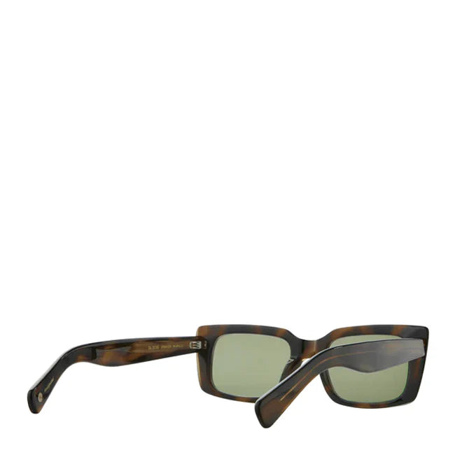 Garrett Leight GL 3030 49 Sunglasses Spotted Brown Shell/Semi-Flat Valley View Green