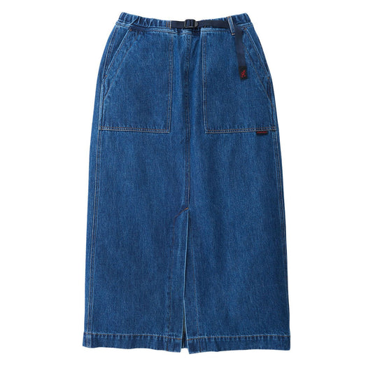 Gramicci Long Denim Skirt Mid Indigo