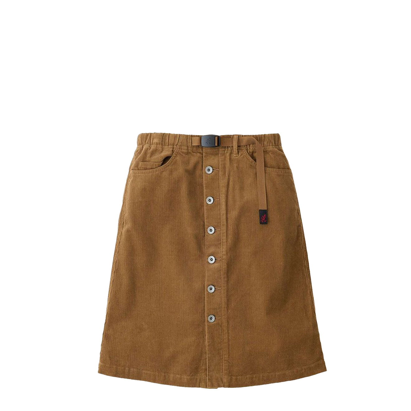 Gramicci Womens Buttoned Down Midi Skirt Camel - pam pam 