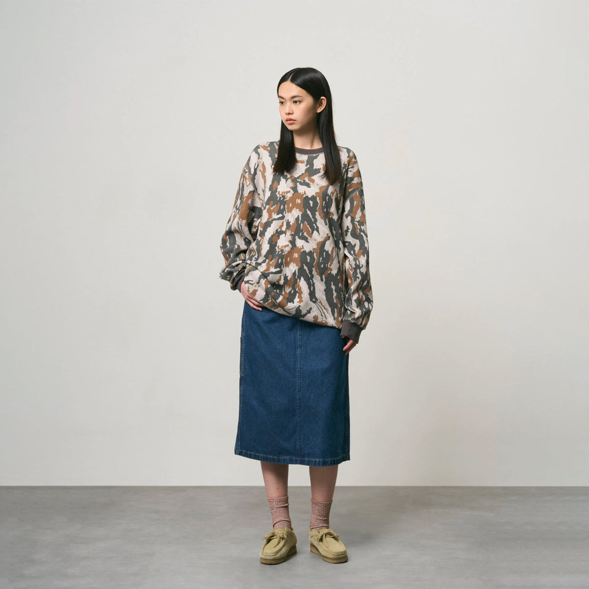 Gramicci Womens Denim Carpenter Skirt Stone