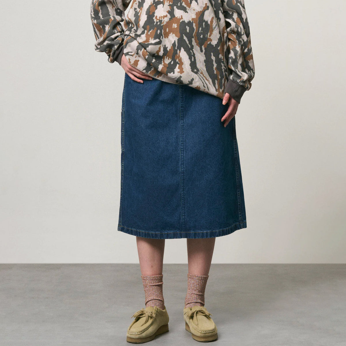 Gramicci Womens Denim Carpenter Skirt Stone