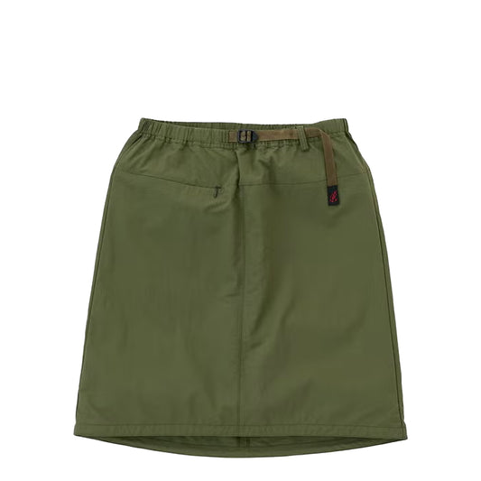Gramicci Womens Nylon Packable Midi Skirt Olive