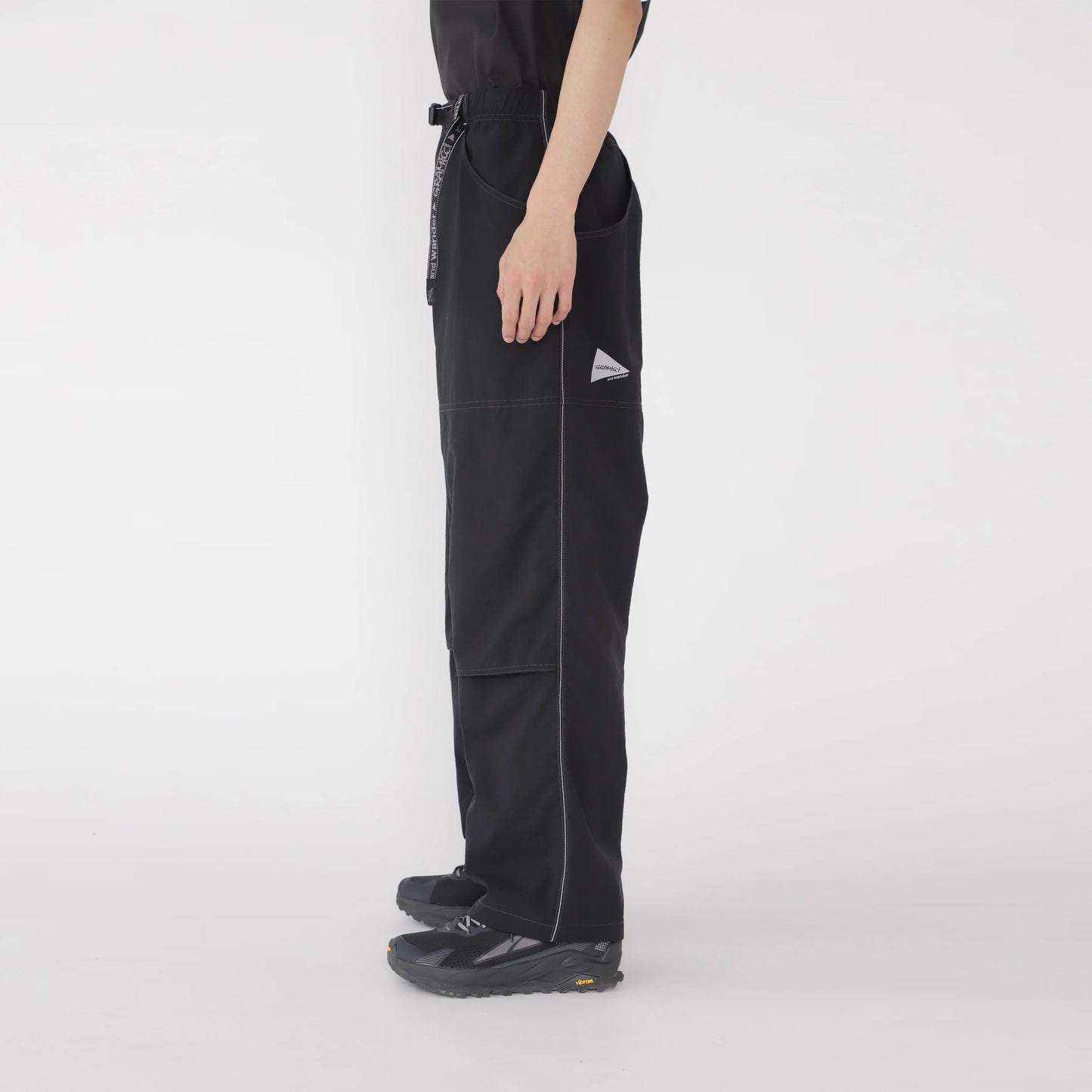 Gramicci x And Wander Womens Nylon Double Knee Pant Black - pam pam 