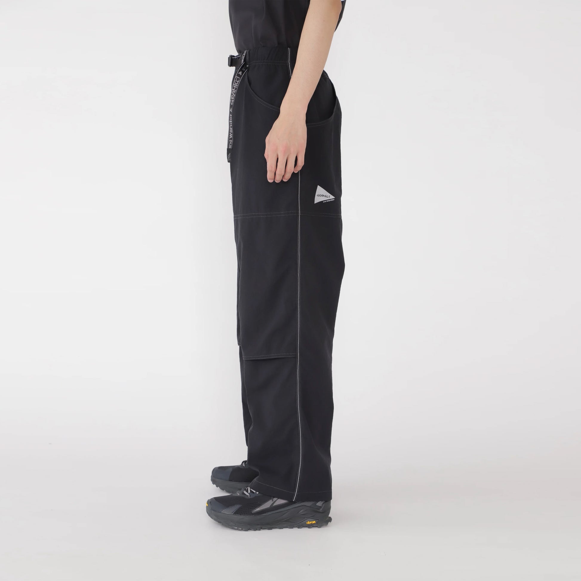 Gramicci x And Wander Womens Nylon Double Knee Pant Black - pam pam 