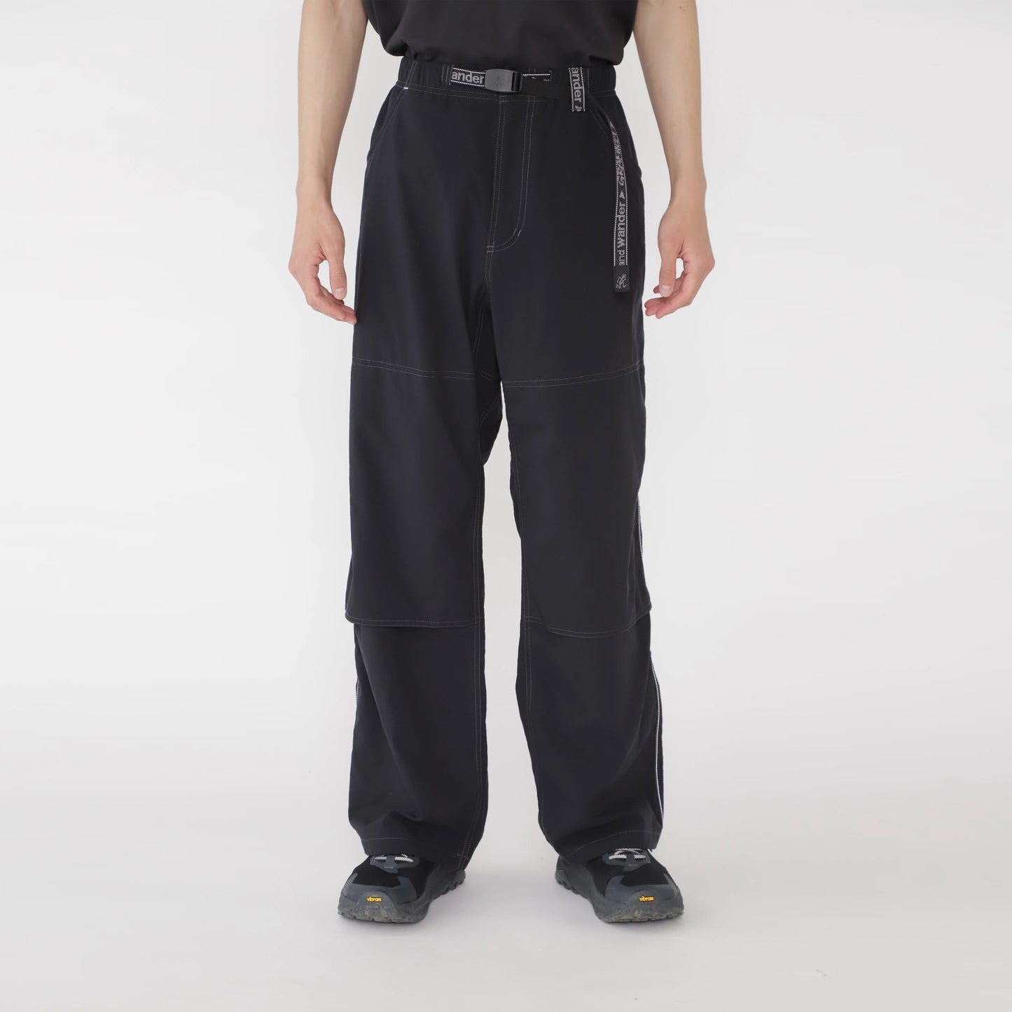 Gramicci x And Wander Womens Nylon Double Knee Pant Black - pam pam 