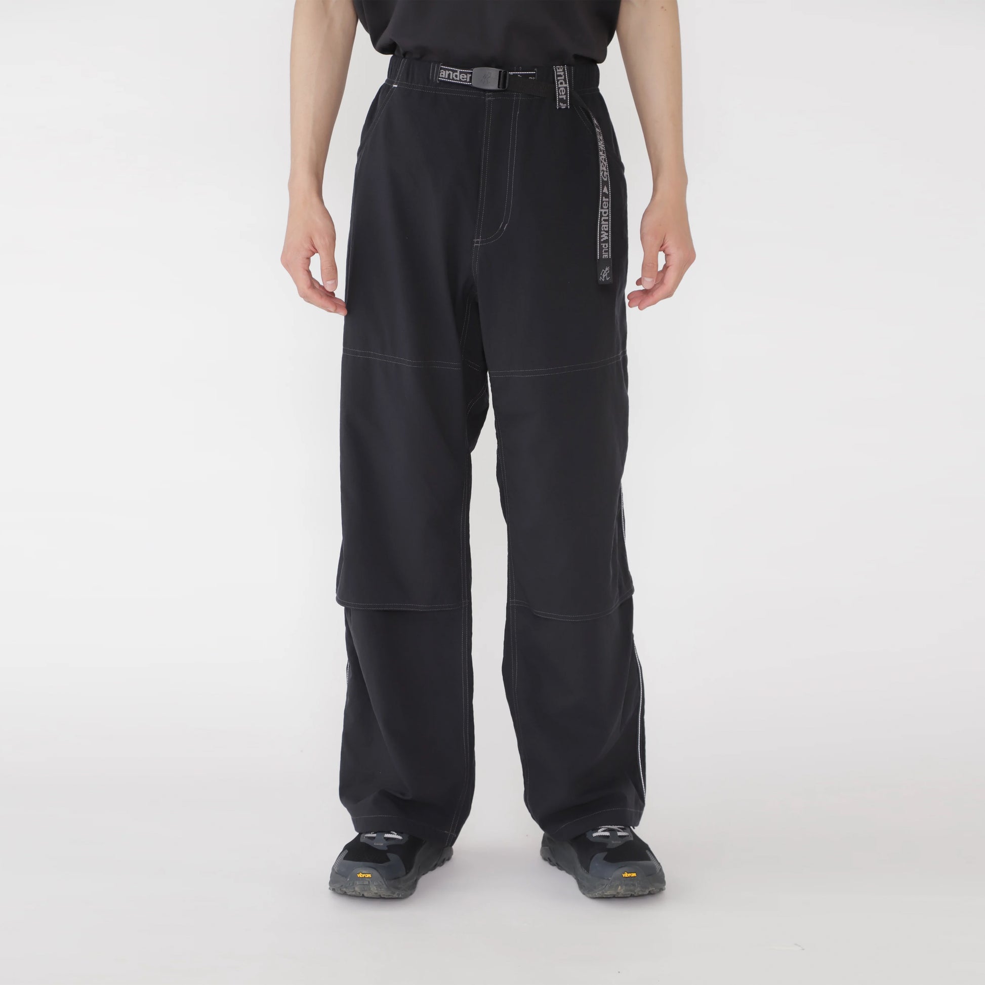 Gramicci x And Wander Womens Nylon Double Knee Pant Black - pam pam 