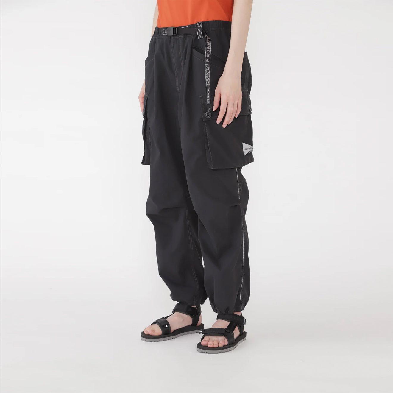Gramicci x And Wander Womens Military Wide Pant Black | pam pam