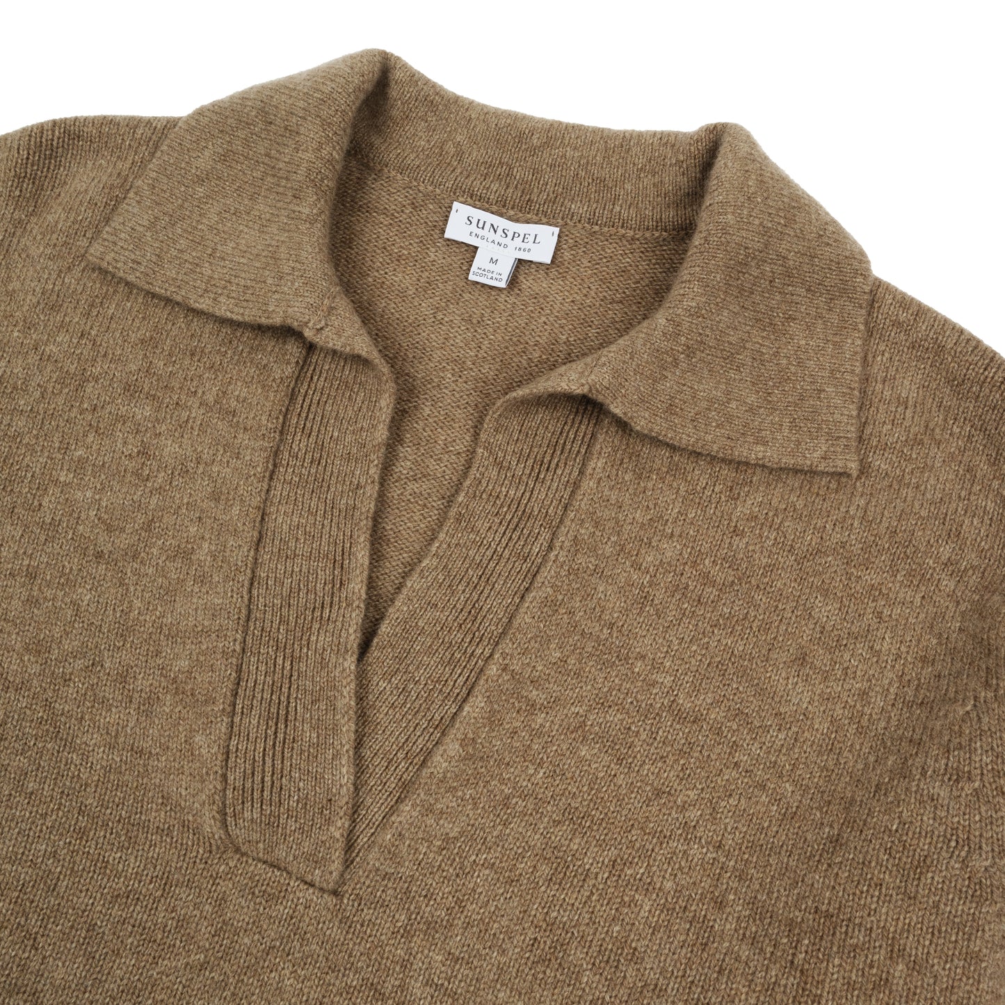 Sunspel Womens Lambswool Polo Mink - pam pam 