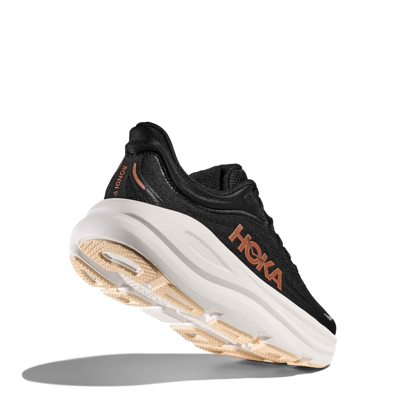 Hoka Womens Bondi 9 Trainer Black / Rose Gold - pam pam 