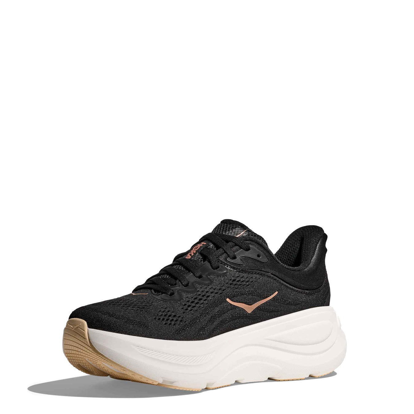 Hoka Womens Bondi 9 Trainer Black / Rose Gold - pam pam 