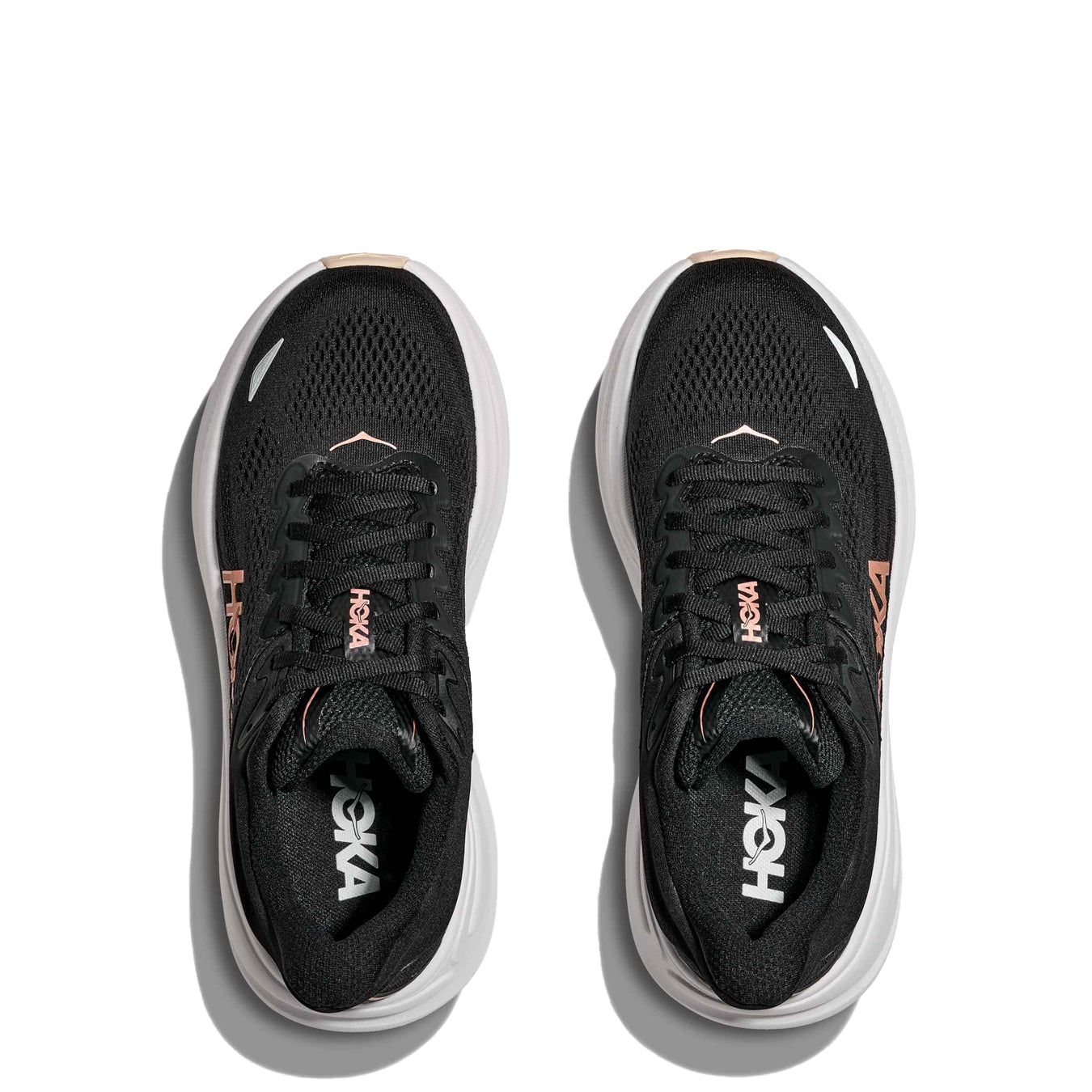 Hoka Womens Bondi 9 Trainer Black / Rose Gold - pam pam 