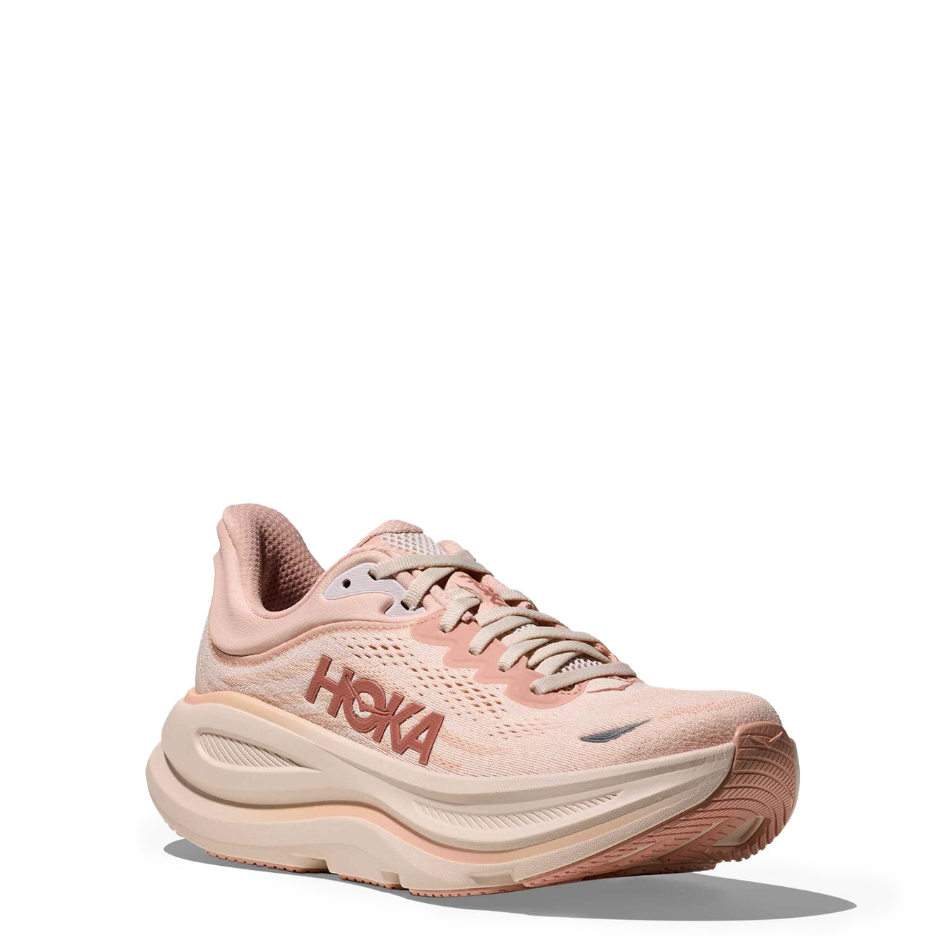 Hoka Womens Bondi 9 Trainer Rose Latte / Rose Cream - pam pam 