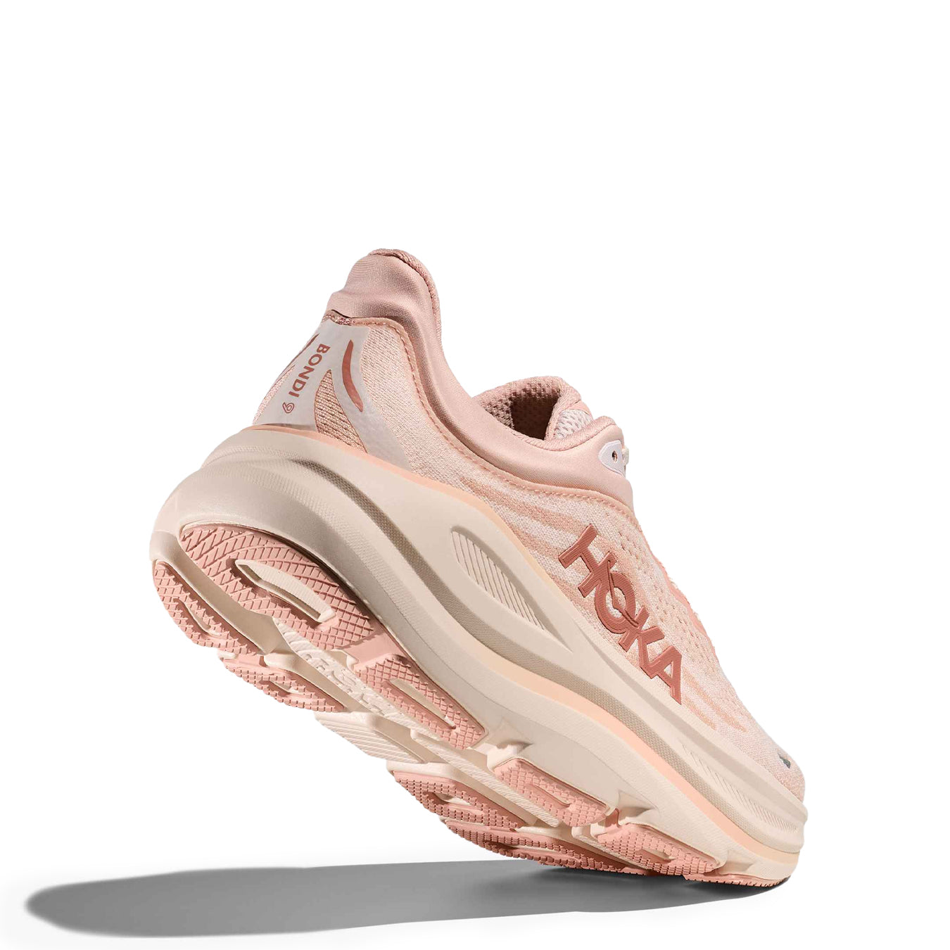 Hoka Womens Bondi 9 Trainer Rose Latte / Rose Cream - pam pam 