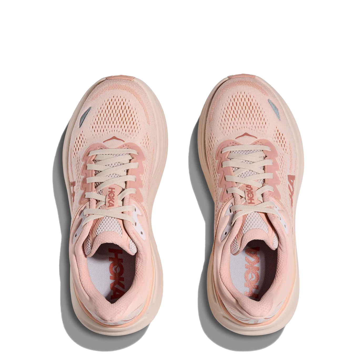 Hoka Womens Bondi 9 Trainer Rose Latte / Rose Cream - pam pam 
