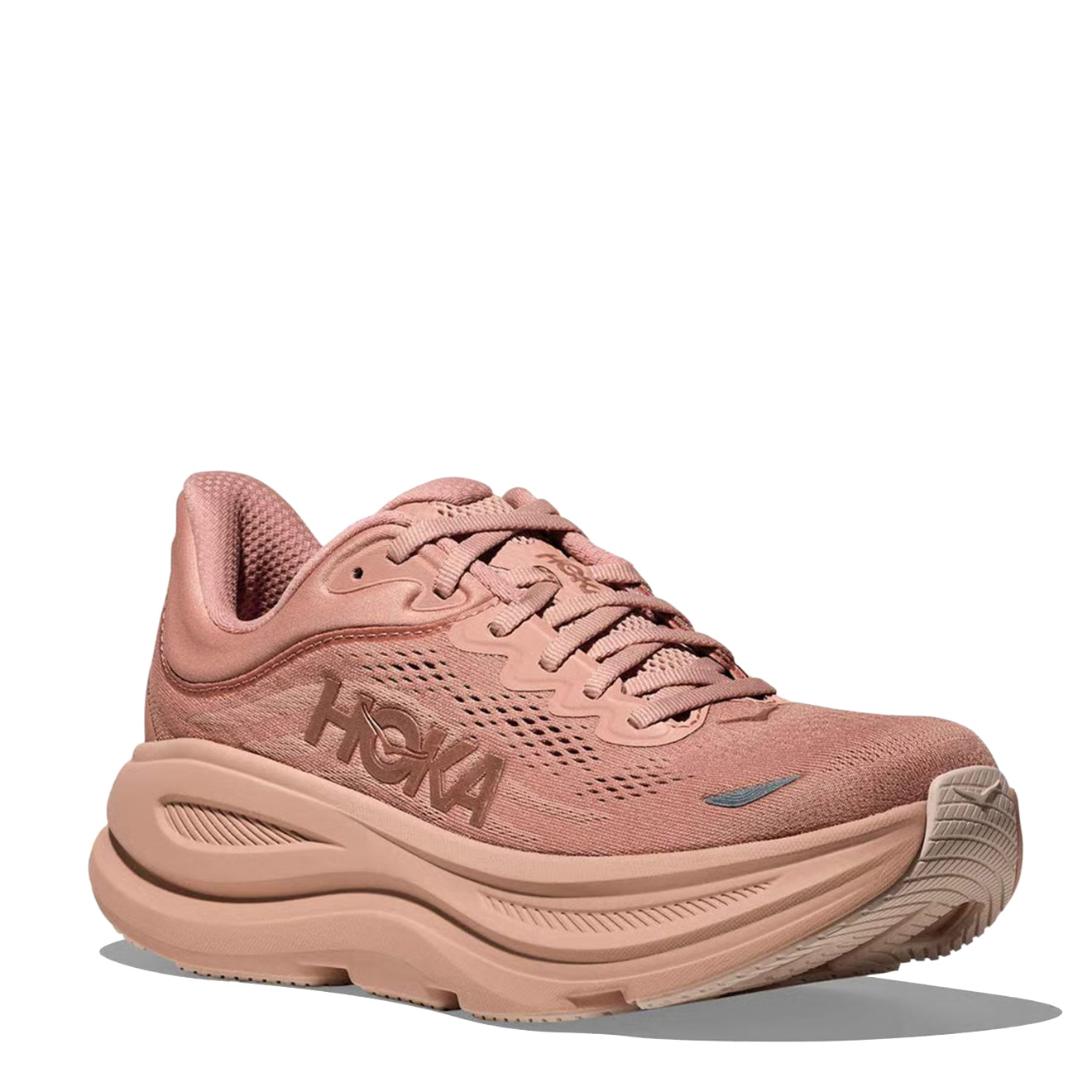 Hoka Womens Bondi 9 Trainer Sienna / Rose Gold - pam pam 