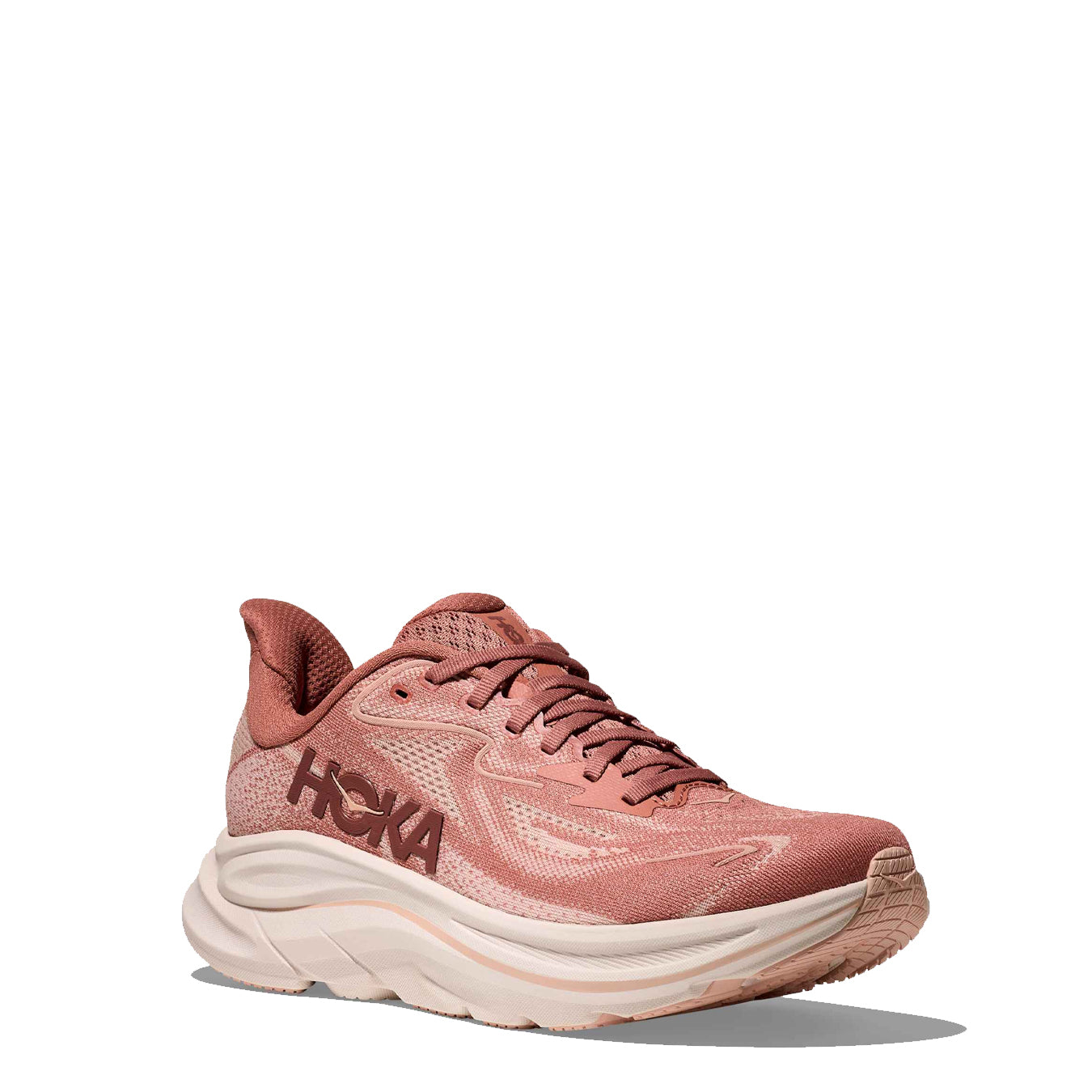 Hoka Womens Clifton 10 Trainer Blush / Rose Latte - pam pam 