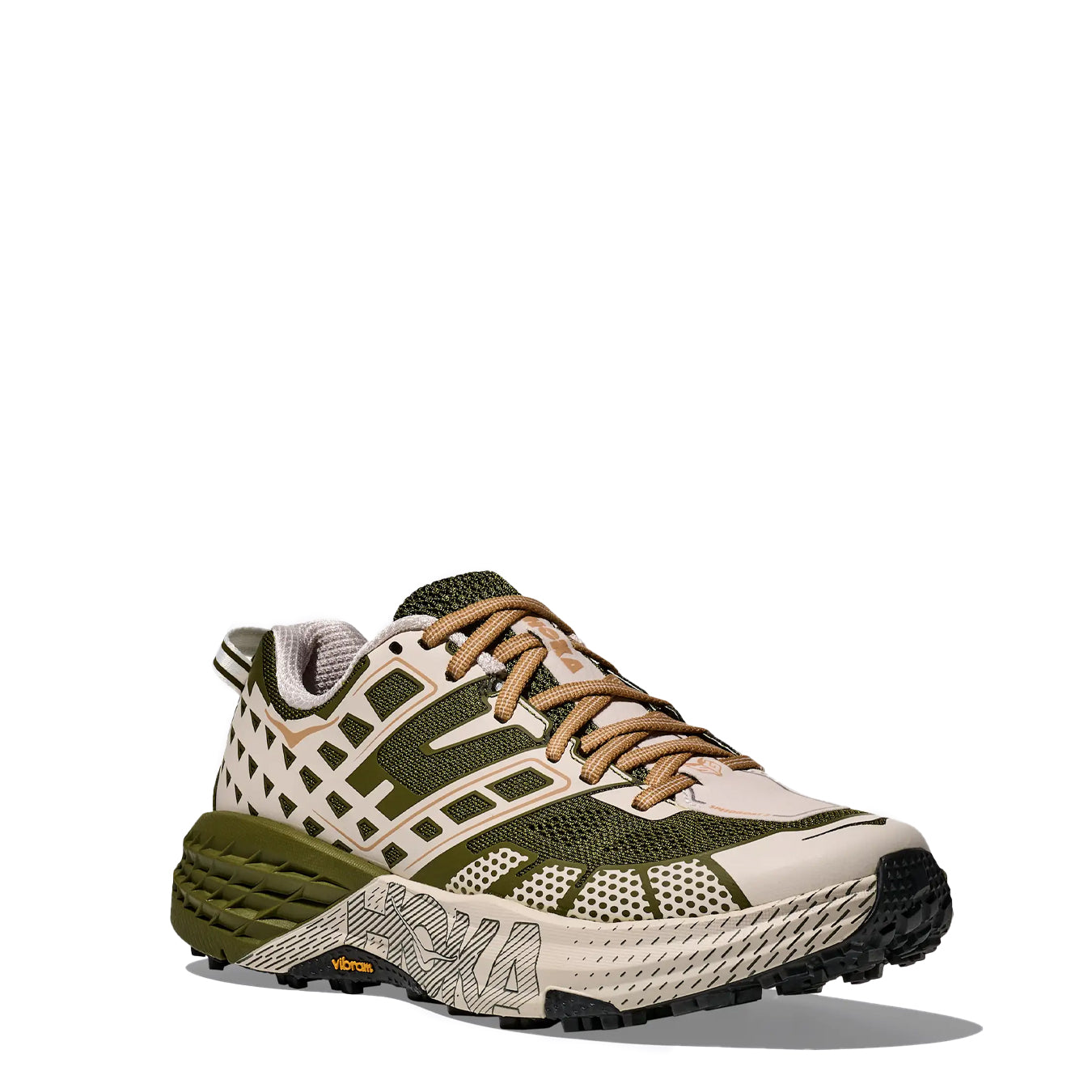 Hoka Womens Speedgoat 2 Trainer Moss Green / Rose Cream - pam pam 