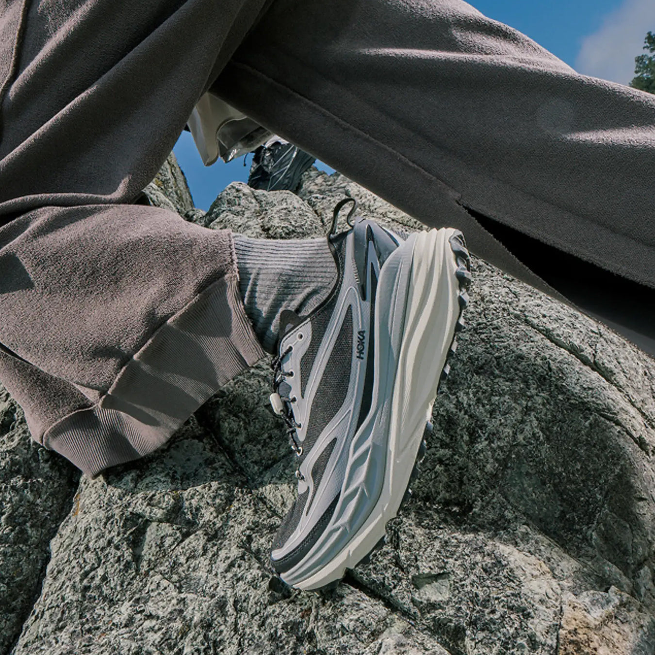 Hoka Womens Stinson 7 Trainer Stellar Grey / Eggshell