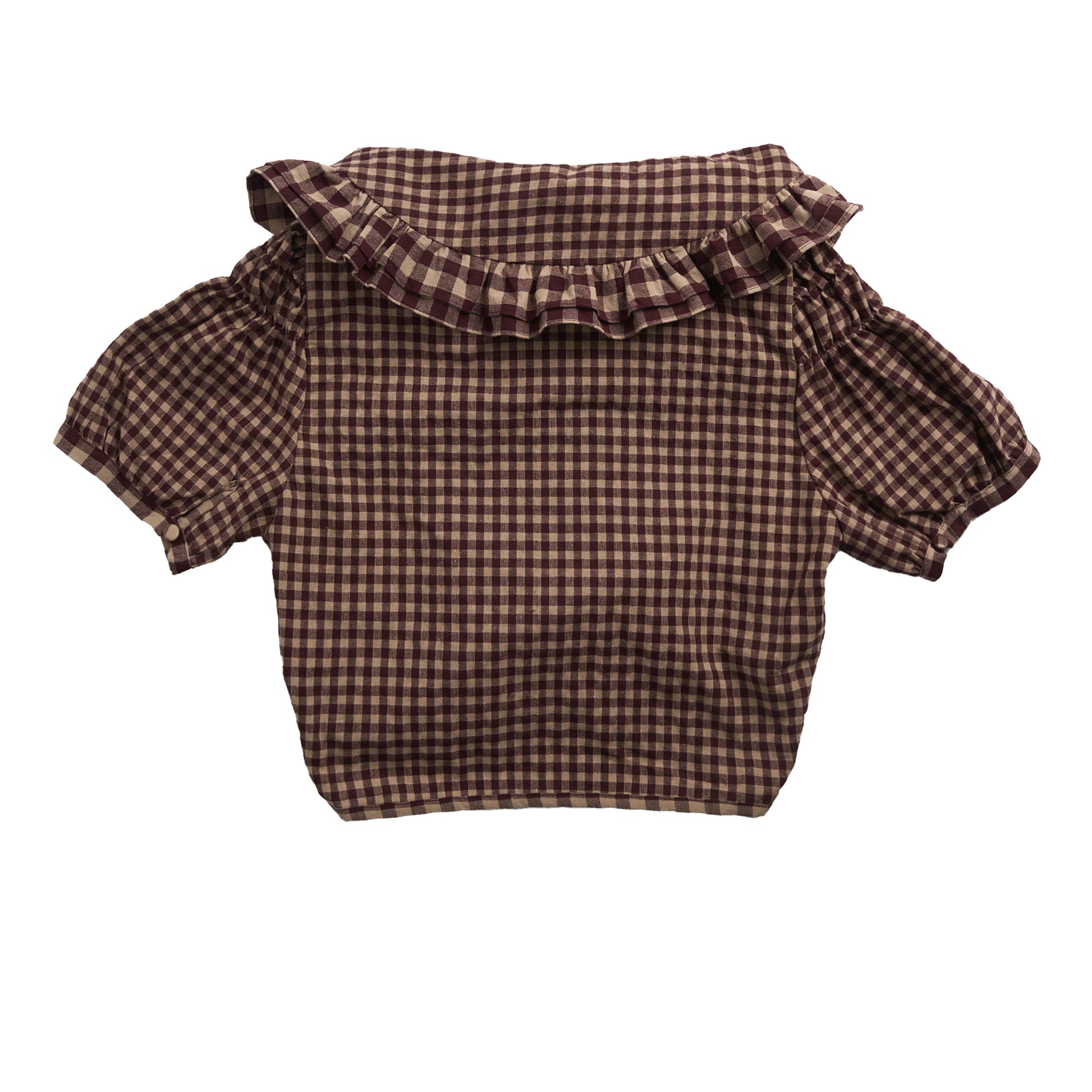 House of Sunny Womens Gingham Ruffle Top Multi Check