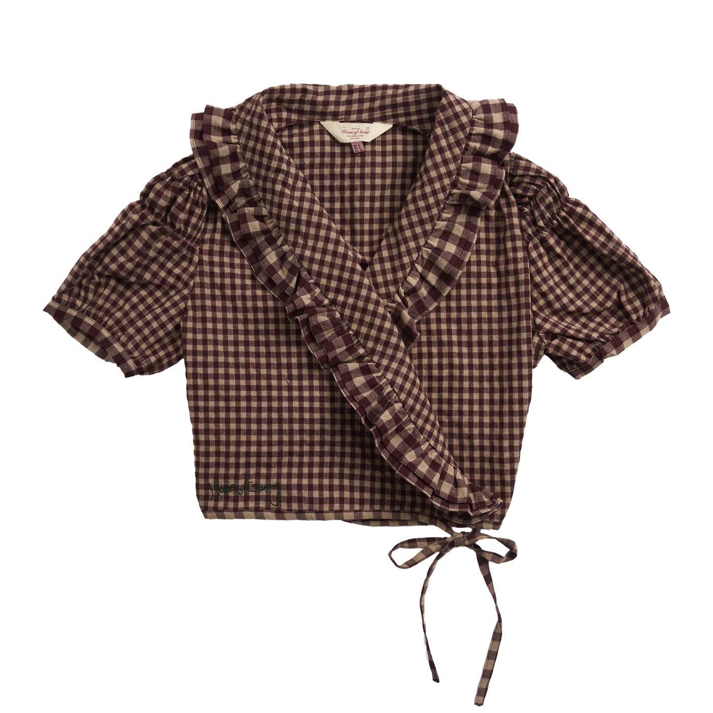 House of Sunny Womens Gingham Ruffle Top Multi Check