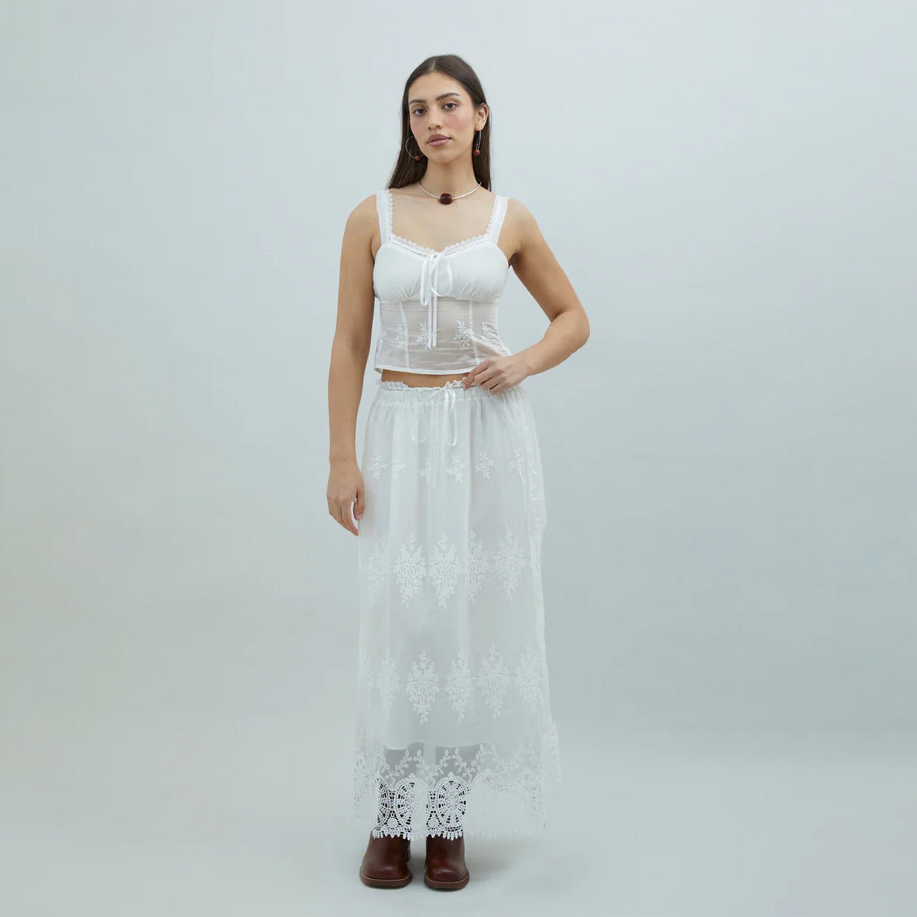 House of Sunny Blossom Skirt Ivory
