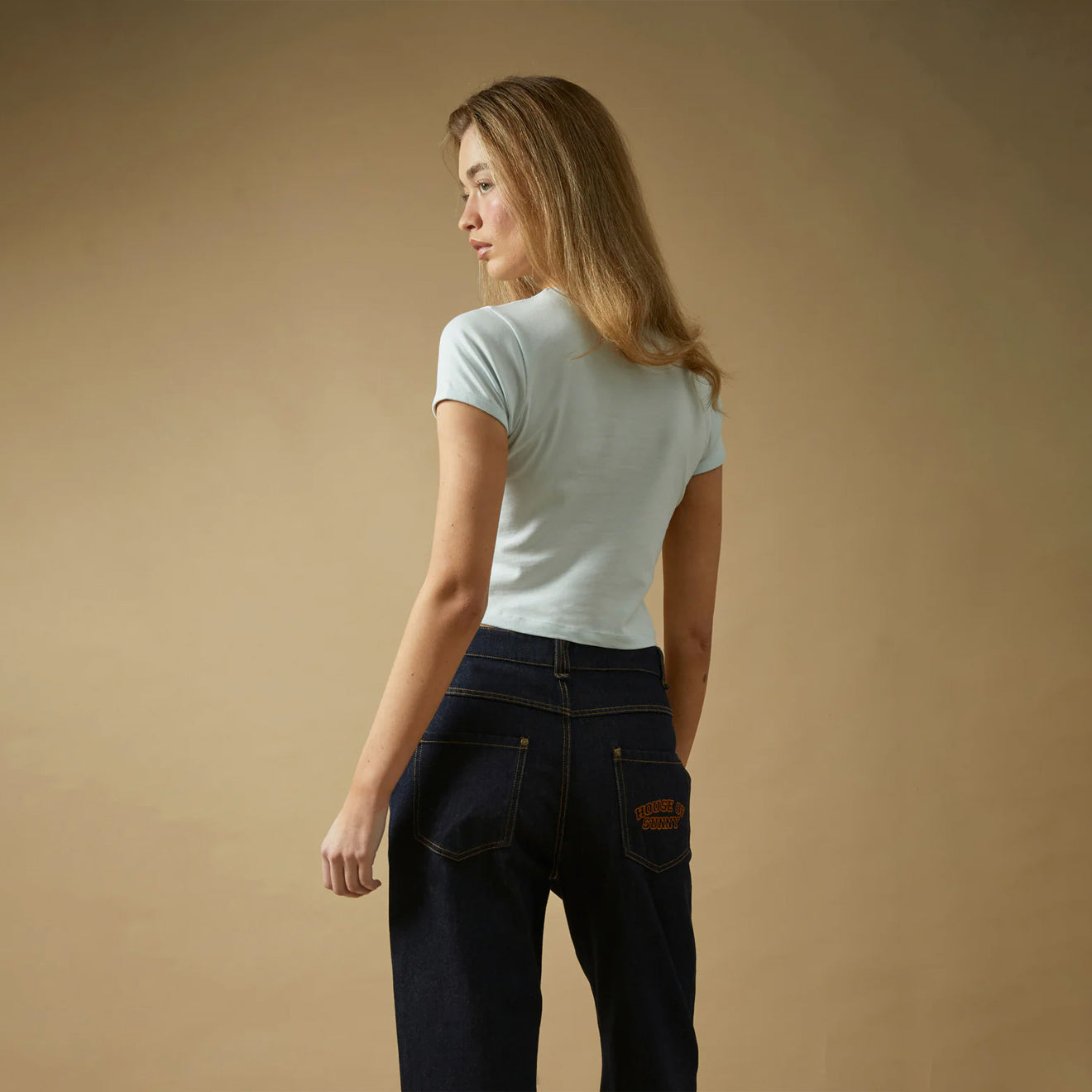 House of Sunny Croissant Baby Tee Soft Blue - pam pam 