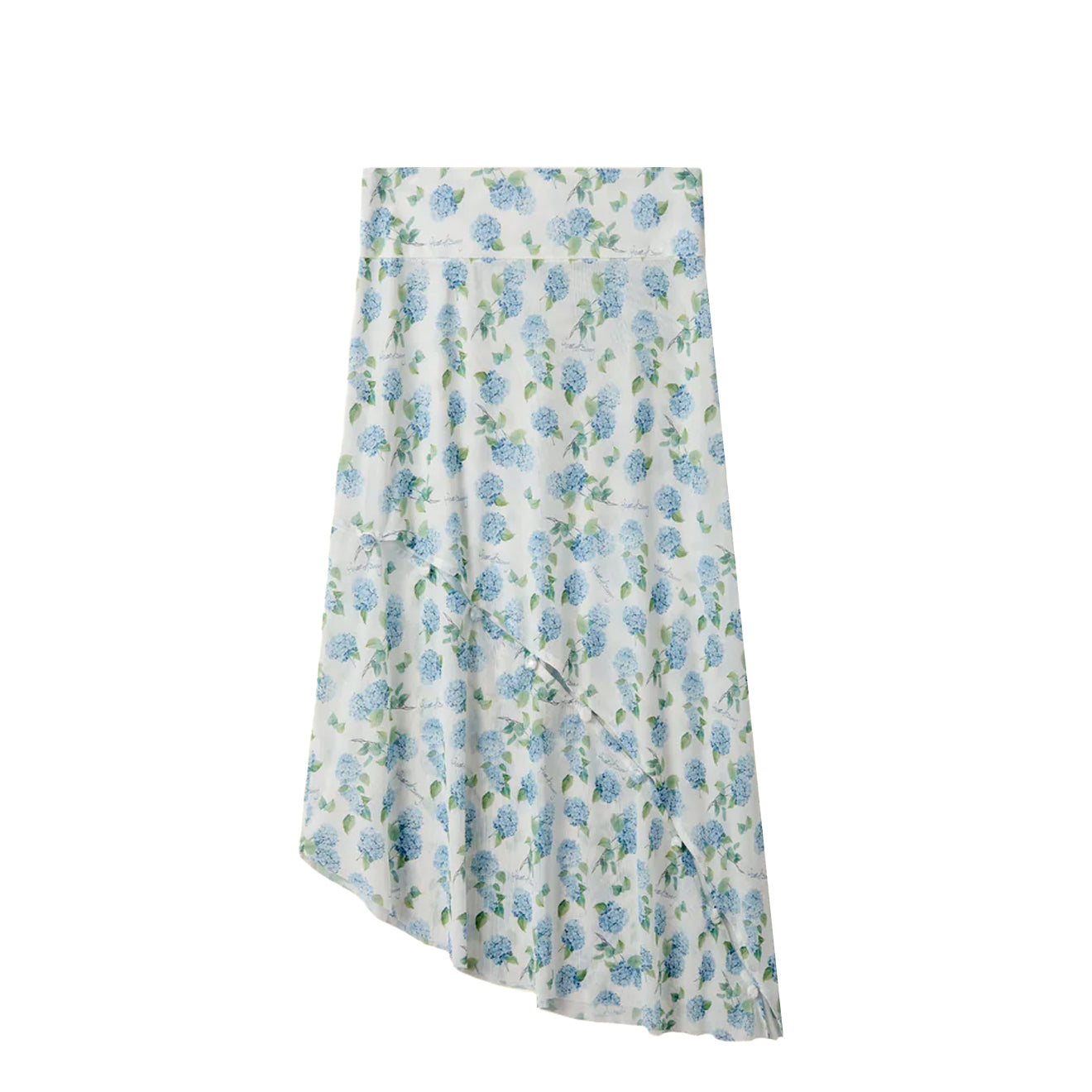 House of Sunny Hydrangea Asymmetric Mesh Skirt Soft Blue - pam pam 