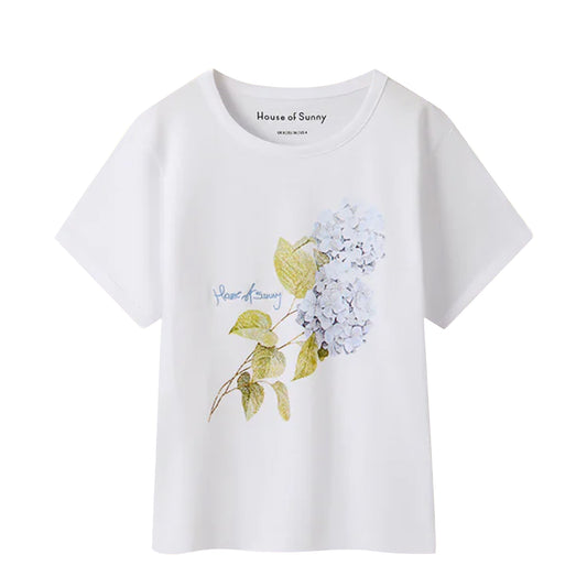 House of Sunny Hydrangea Baby Tee White - pam pam