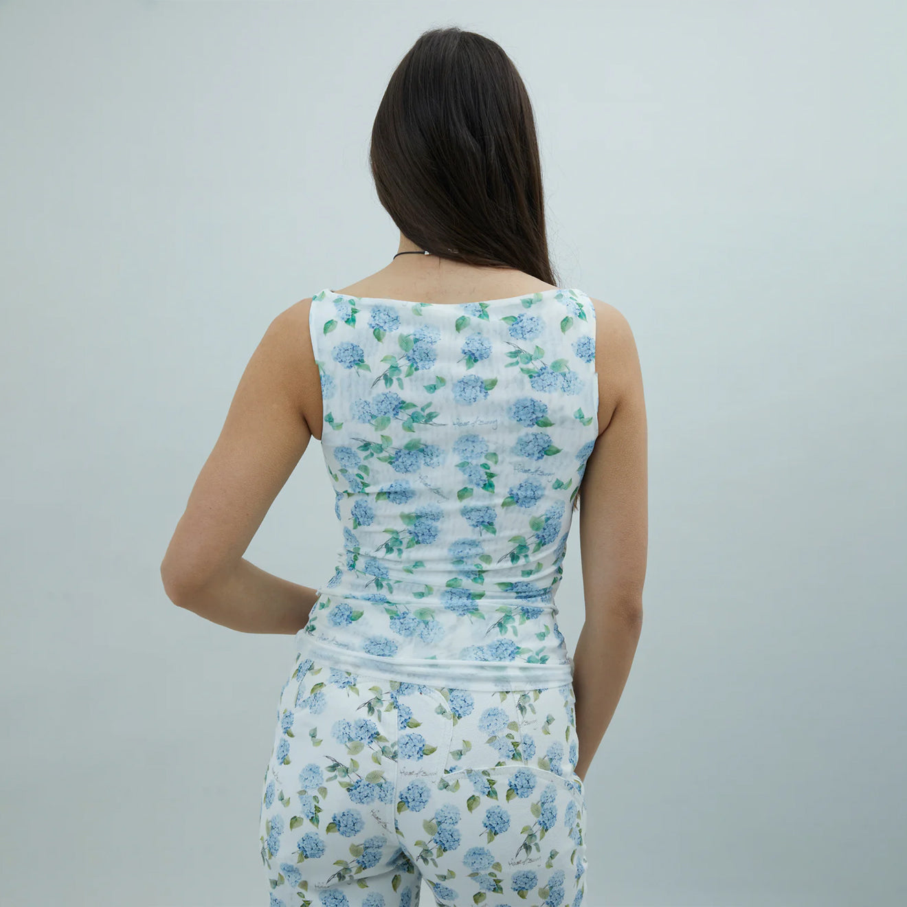 House of Sunny Hydrangea Double Layer Mesh Top Soft Blue - pam pam 