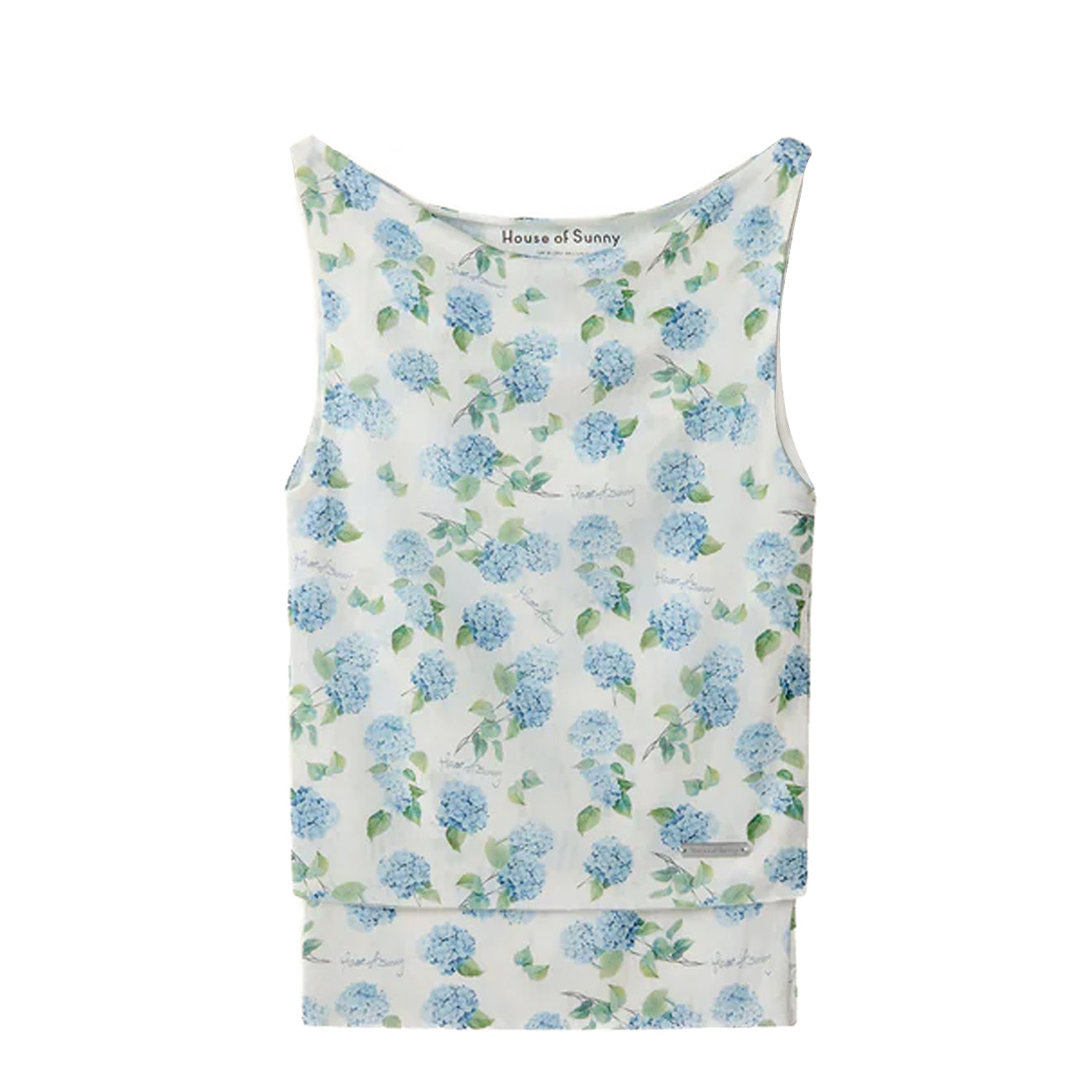 House of Sunny Hydrangea Double Layer Mesh Top Soft Blue - pam pam 