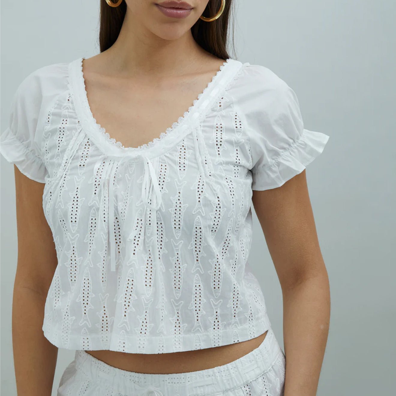 House of Sunny Sea Breeze Cotton Top Ivory