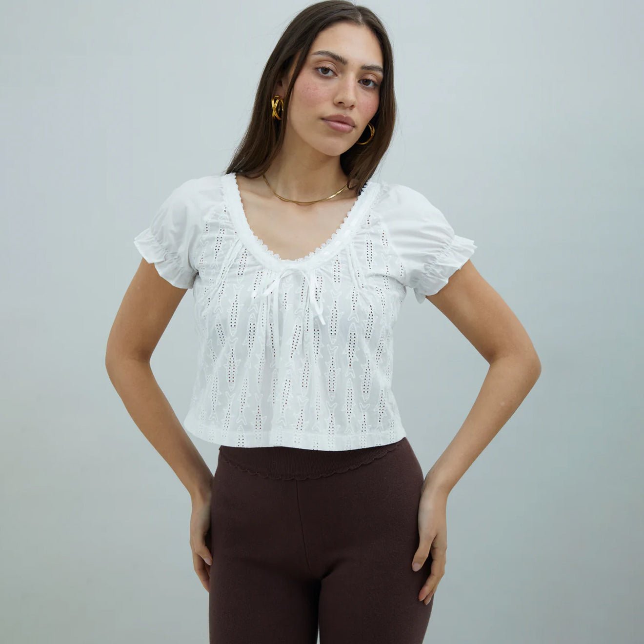 House of Sunny Sea Breeze Cotton Top Ivory