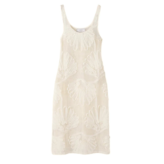 House of Sunny Seashells Applique Dress Ivory