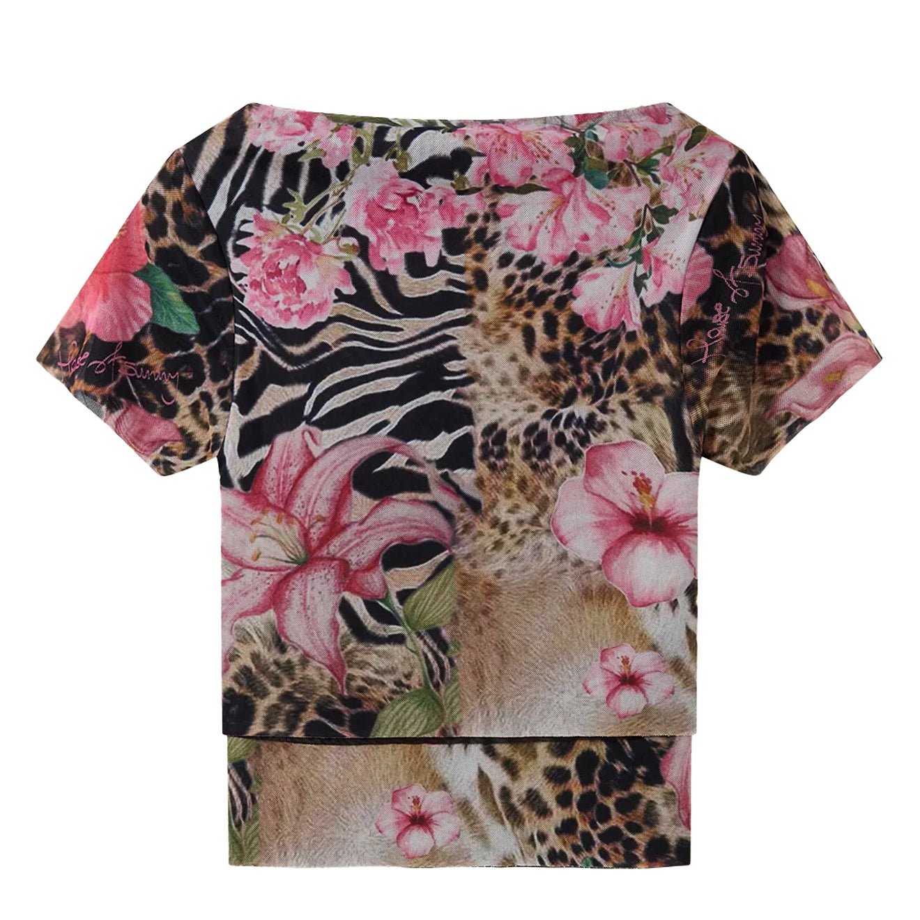 House of Sunny Tropical Mesh Top Multi
