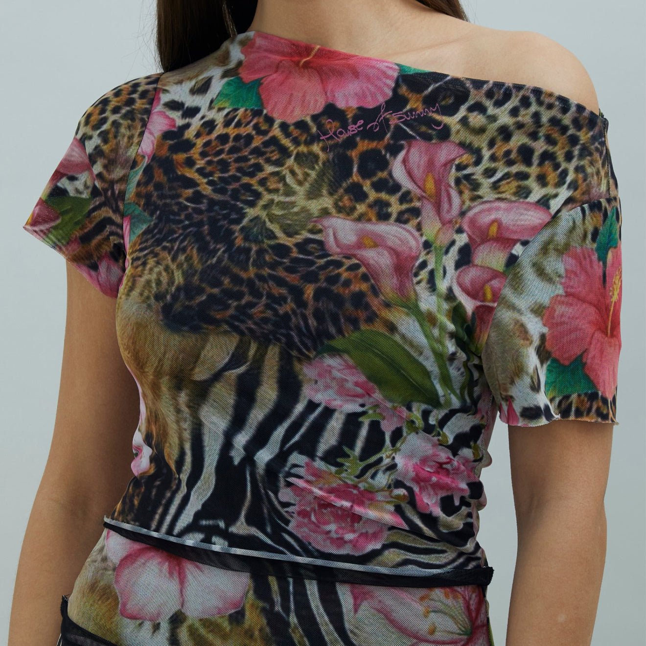 House of Sunny Tropical Mesh Top Multi