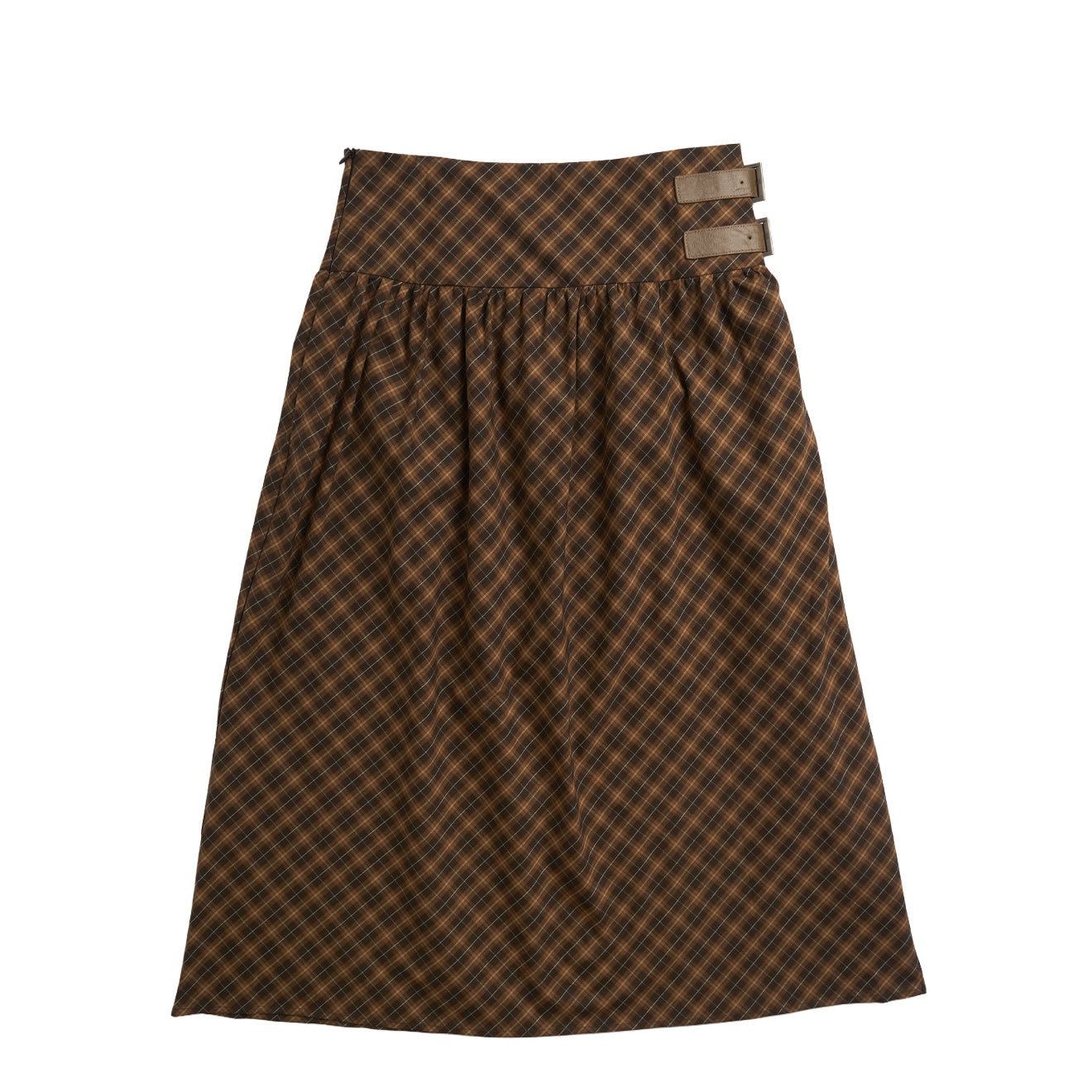 House of Sunny Womens Check Buckle Skirt Multi Check